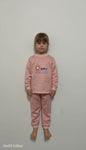 winter pyjama fleece inside say hello pink