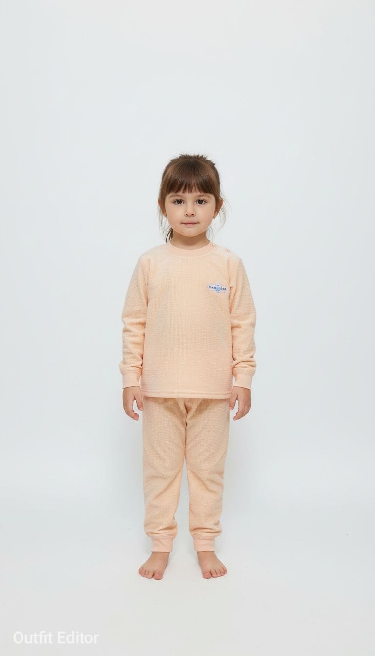 winter pyjama fleece inside orange