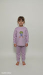 winter pyjama fleece inside bicycle purple