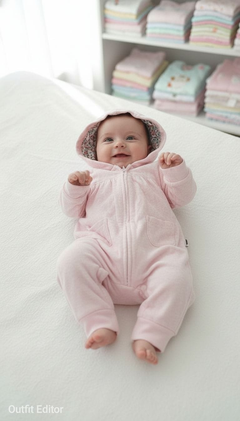hooded overall  pink
