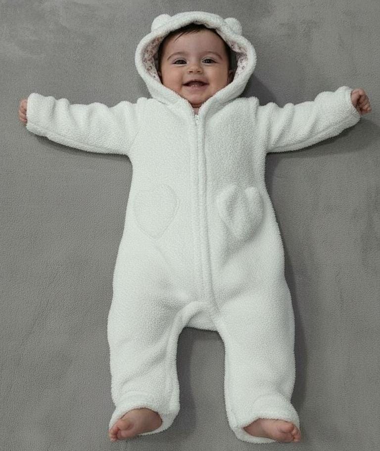 hooded overall white heart