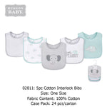 5 Bibs Cotton Pack  elephant