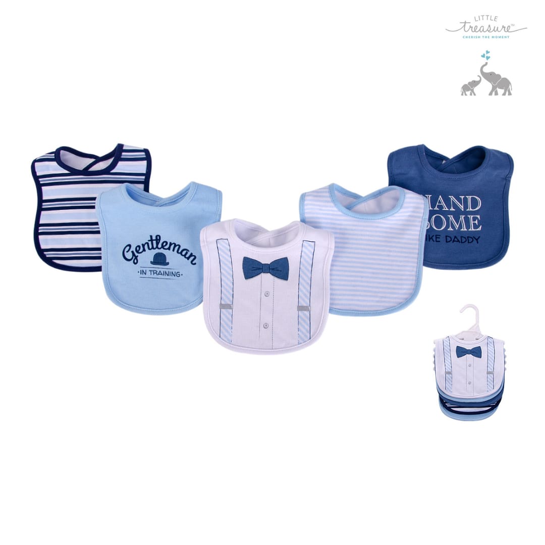 5 Bibs Cotton Pack gentle man