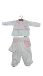 Hospital Set (5pcs) knit lace bodice 03 months