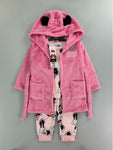 Minnie Mouse pajama set and robe fushia