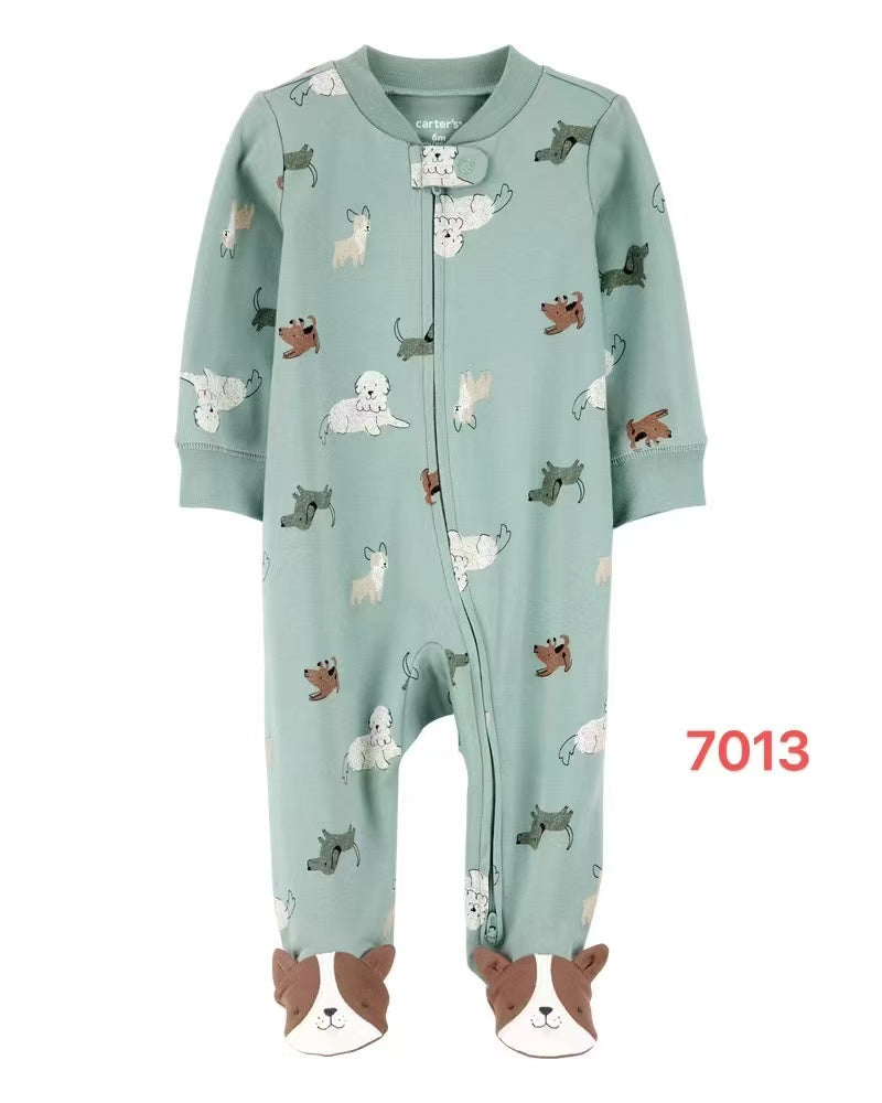 overall coton green dogs