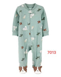 overall coton green dogs