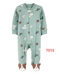 overall coton green dogs