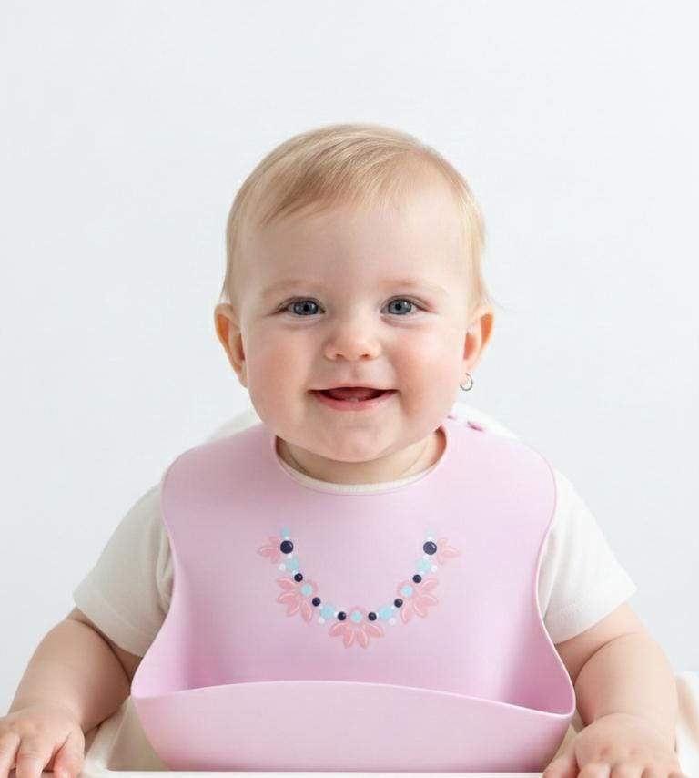 silicon bib  pink