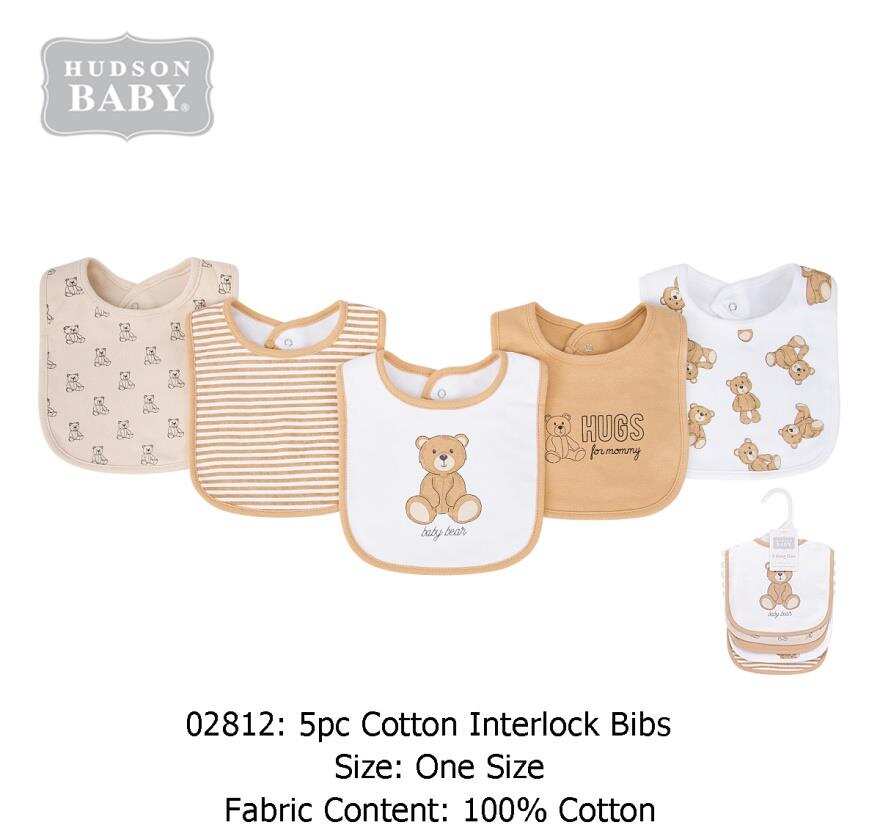 5 Bibs Cotton bear