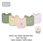 5 Bibs Cotton Pack little love