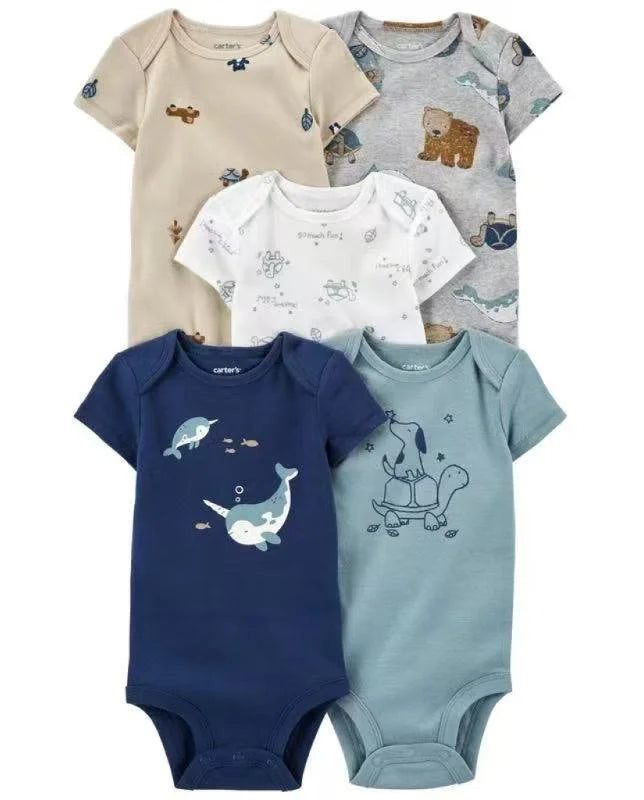 Baby Boy Cotton Bodysuits whale