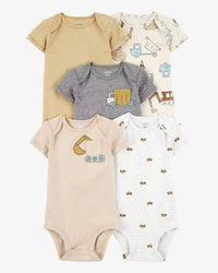 Baby Boy Cotton Bodysuits trucks