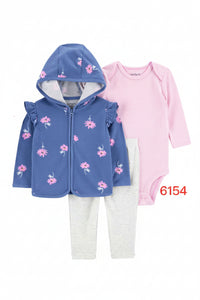 track suit  3-Piece set  flowers navy