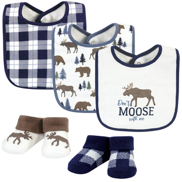 baby Boy Bibs and Socks 5 Pcs don't Moose with me