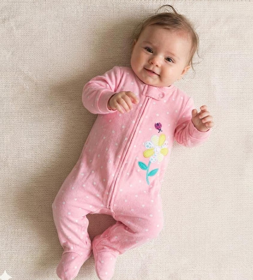 overall coton pink flower