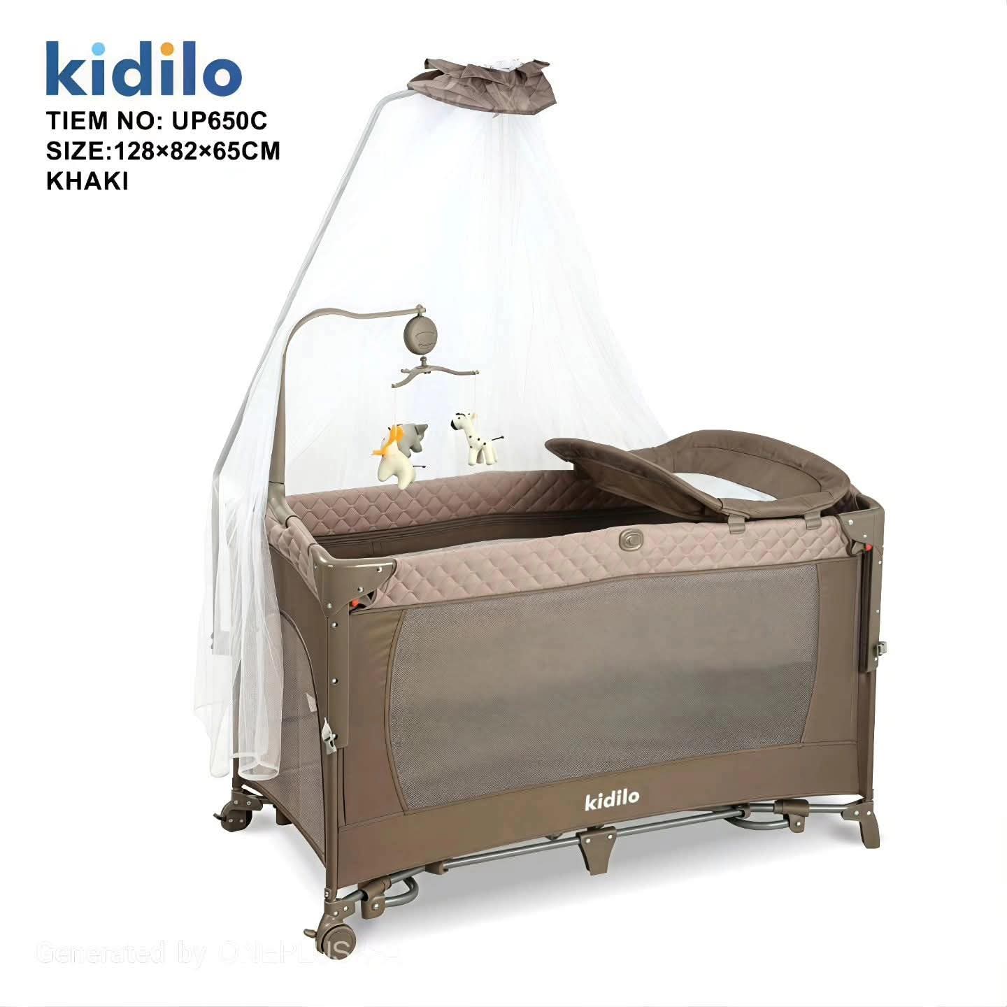 Foldable Metal Baby Bed KIDILO COFFEE Up650c