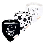Mom's Care Bibs 3pcs dinasour black/hello world