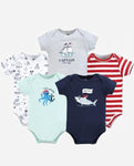 Baby Boy Cotton Bodysuits shark 🦈