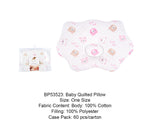 Baby Quilted Pillow Pink Bear