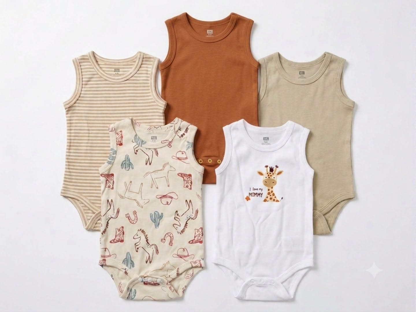 Baby Sleeveless 5pcs I love MOMMY 🦒