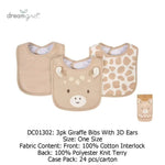 3 Bibs cotton Girrafe