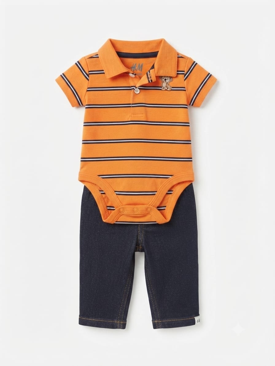 Baby 2 pcs orange polo