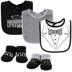 baby Boy Bibs and Socks 5 Pcs Set Handsome litlle man