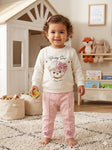 Girls coton set bear pink