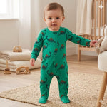 overall coton green dinasour