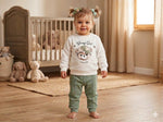Girls coton set bear Green