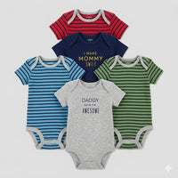 Baby Boy Cotton Bodysuits DADDY says i'm AWESOME