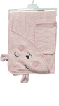 Baby Hooded Towel with loofah Pink bear