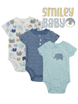 Baby Boy Cotton Bodysuits 3pcs ELEPHANT