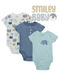 Baby Boy Cotton Bodysuits 3pcs ELEPHANT