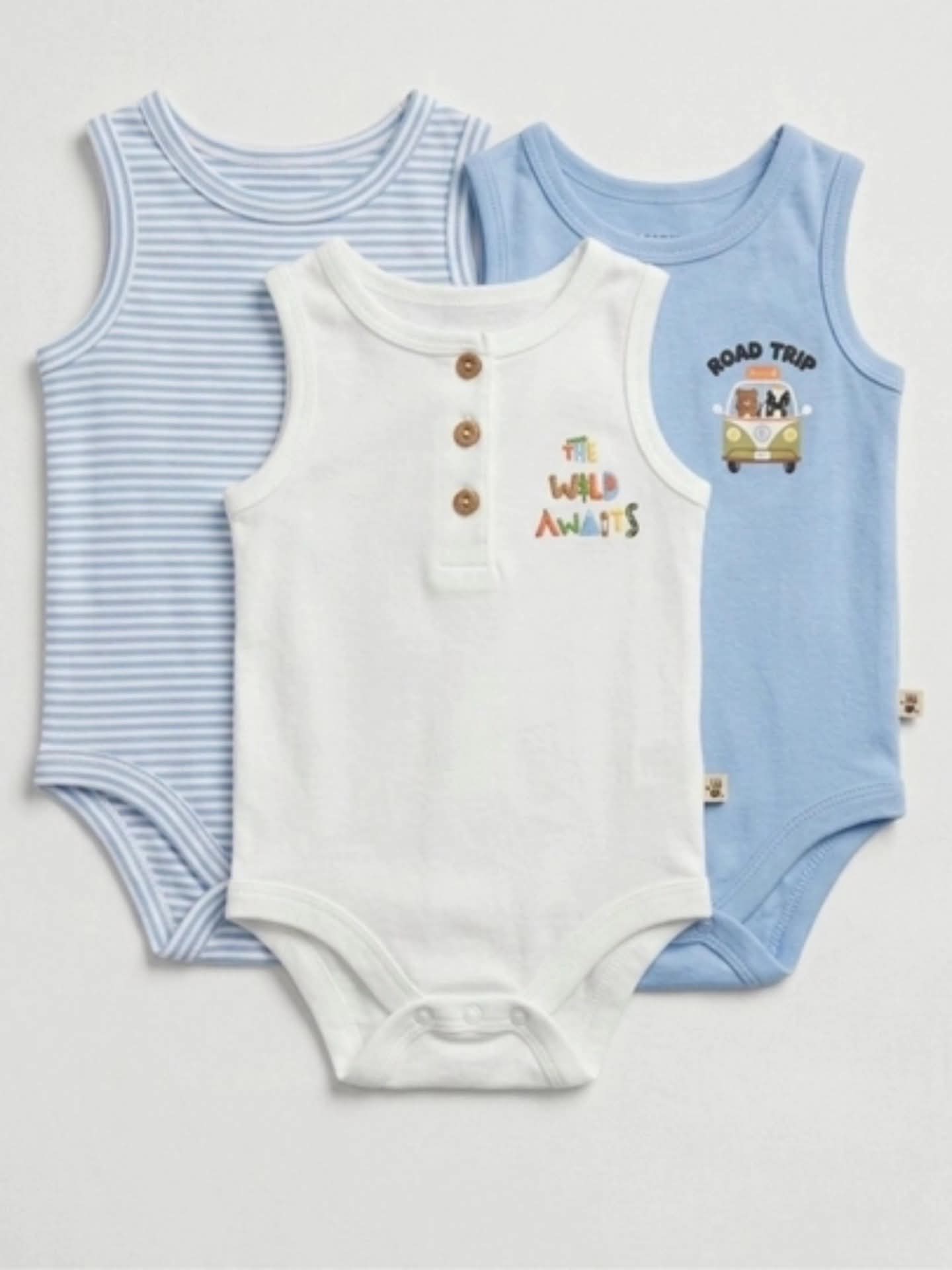 Baby Boy Cotton Bodysuits road trip
