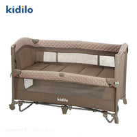Foldable Metal Baby Bed KIDILO COFFEE Up650c