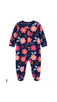 winter overall Navy flowers