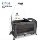 Foldable Metal Baby Bed KIDILO Gray Up650c