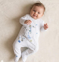 overall coton white butterfly