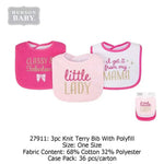 3Pcs Interlock Bibs Little LADY