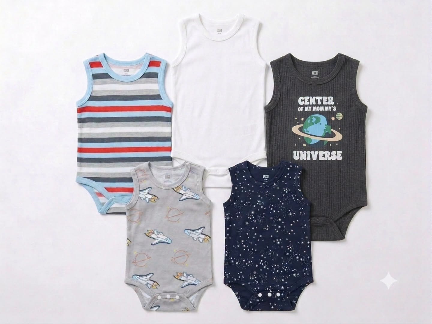 Baby Sleeveless 5pcs CENTER UNIVERSER🌏