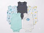 Baby Sleeveless 5pcs Bodysuits dinasaur