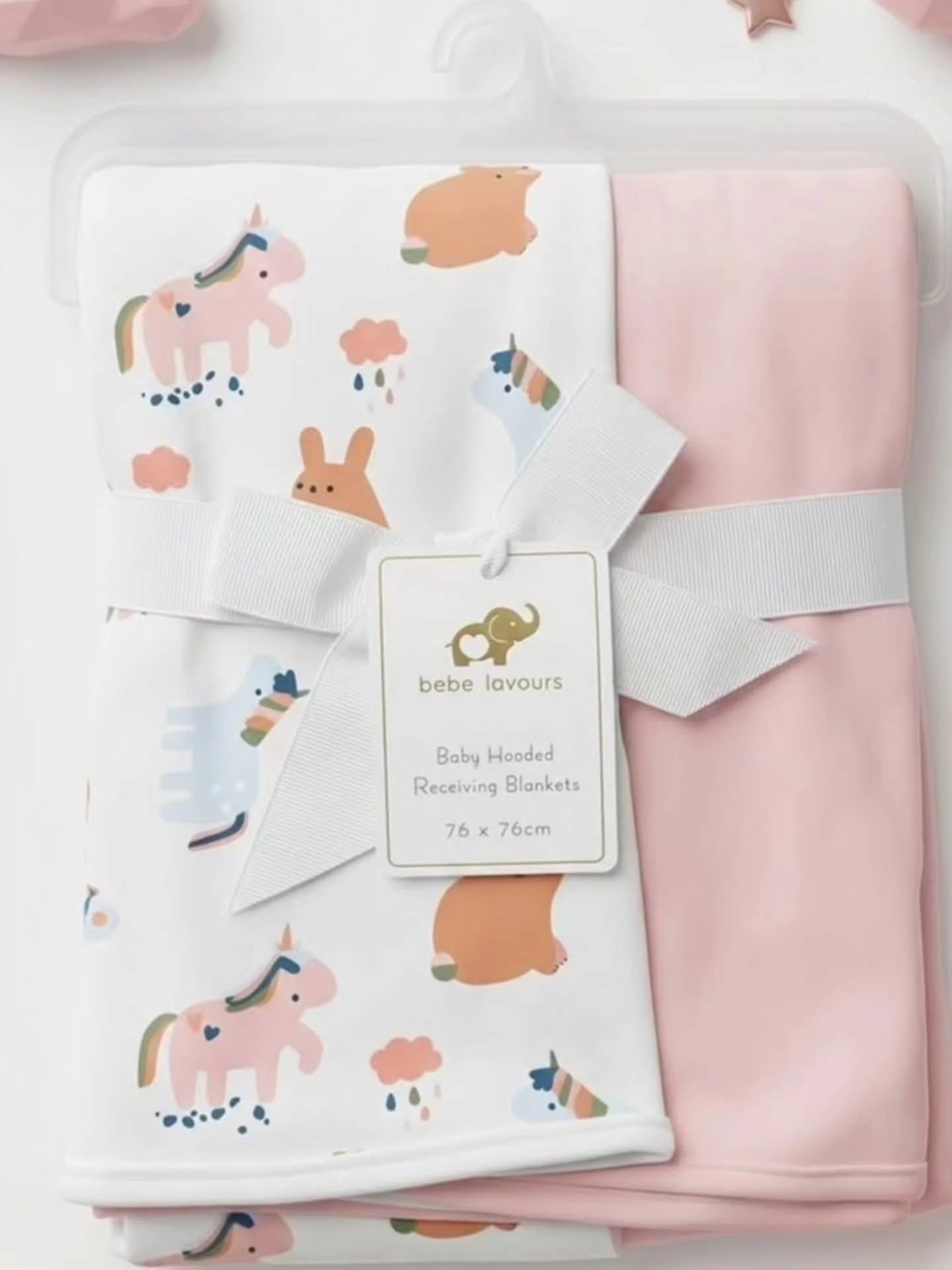 GIRLS Swaddles PINK HOODED 🦄