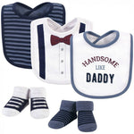 baby Boy Bibs and Socks 5 Pcs Set HANDSOME like DADDY