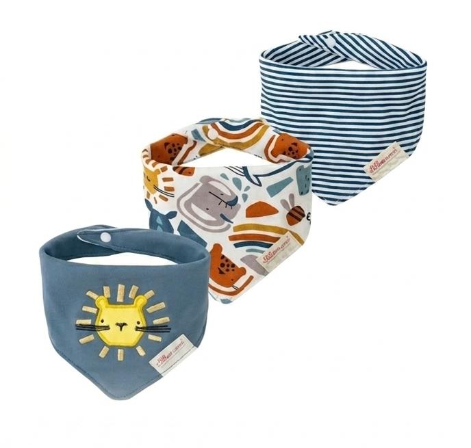 Mom's Care Bibs 3pcs Blue LION🦁