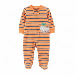 overall coton orange whale