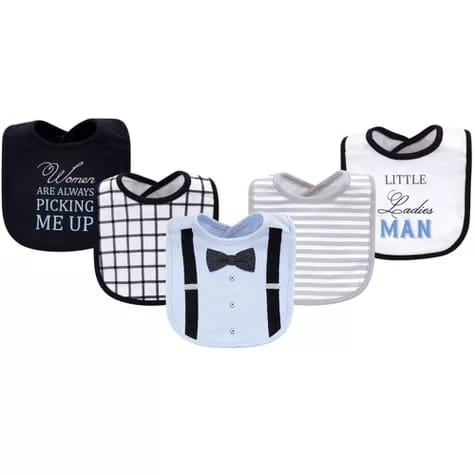 5 Bibs Cotton LITTLE ladies MAN