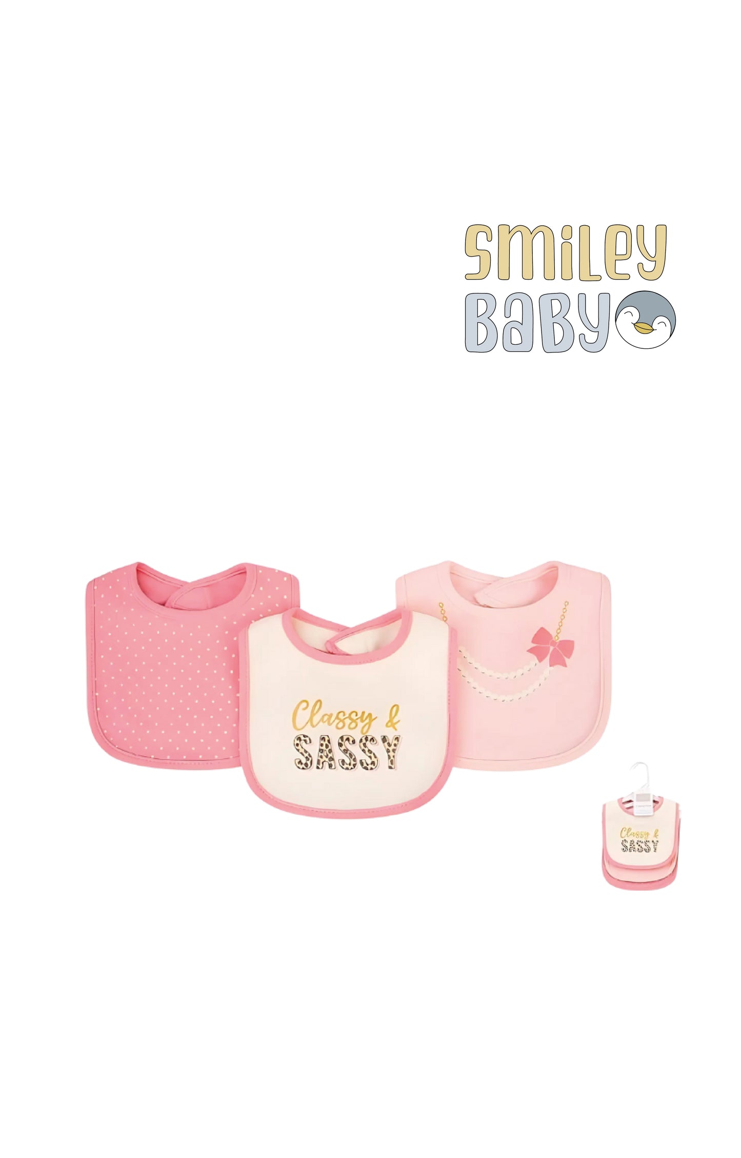 3 Bibs cotton Set  classy & sassy