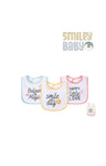3Pcs Interlock Bibs  smile all day